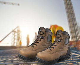 Durable brown leather safety boots for industrial use by Safety Shoes Manufacturer – DSK Safety
